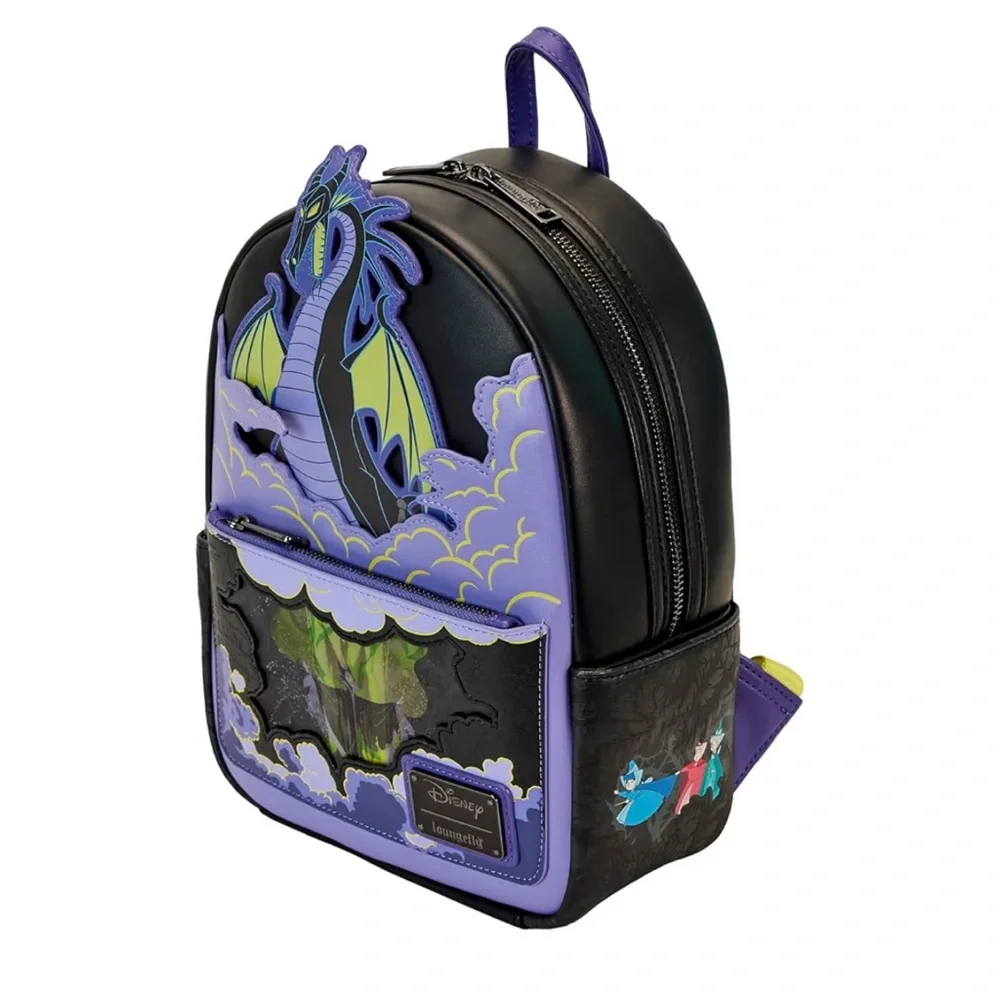 Loungefly Disney Backpack: Maleficent Dragon Lenticular GITD Mini-Backpack